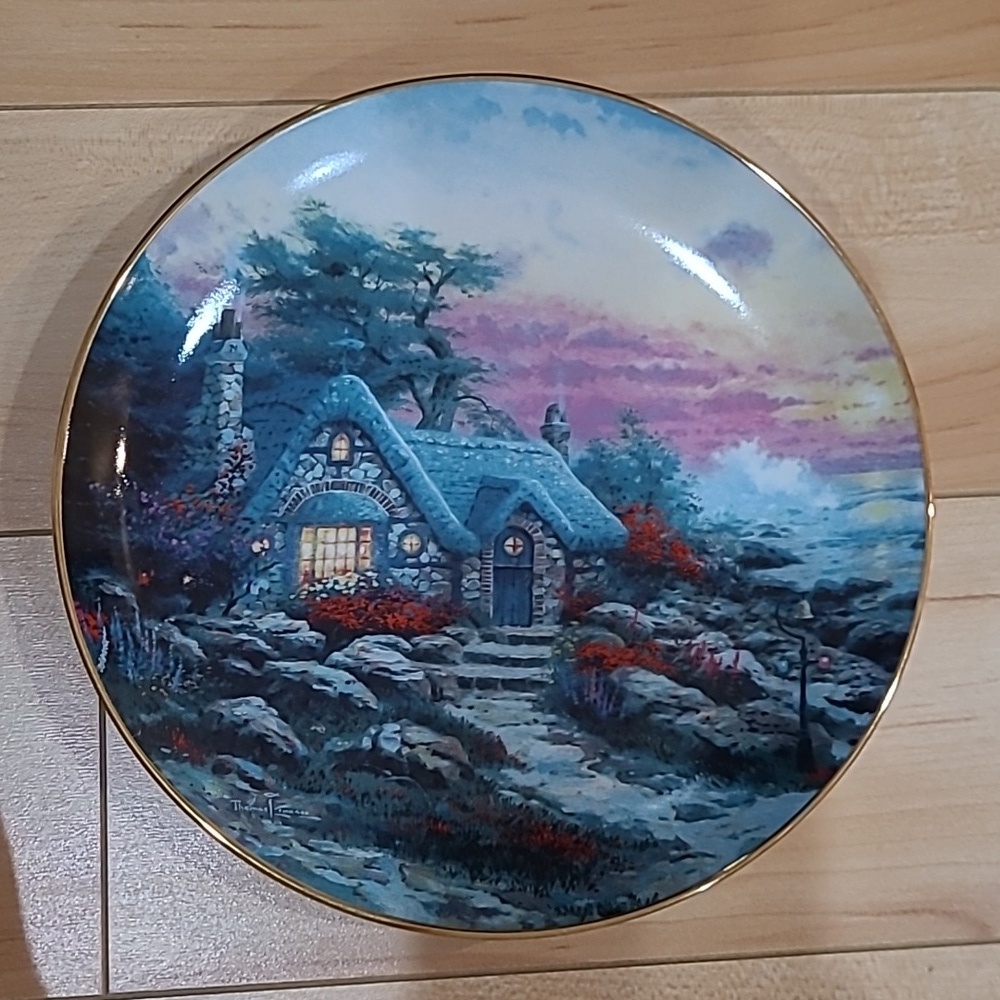 "Seaside Cottage" plate by Thomas Kinkade, 1993